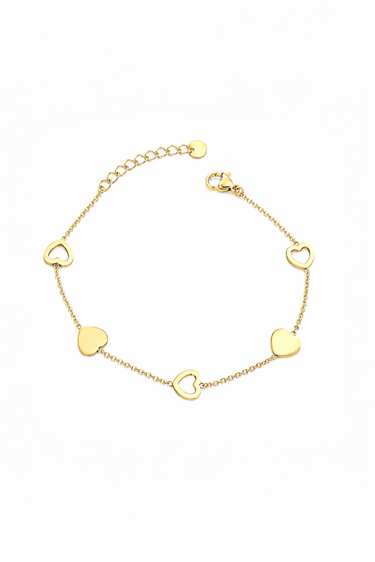 Open Heart Gold Bracelet – 14K Gold Plated Stainless Steel