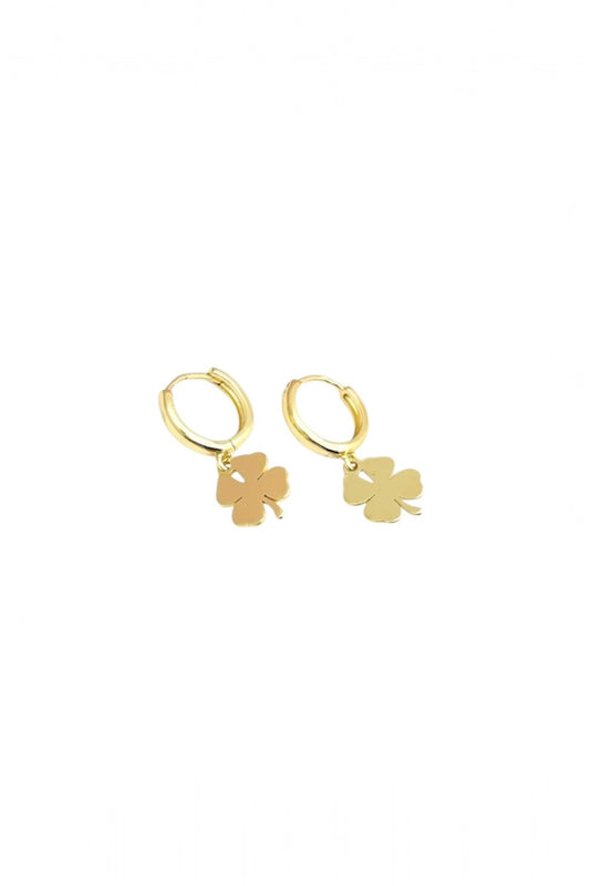 Clover Hoop Earrings – 14K Gold Plated Surgical Steel