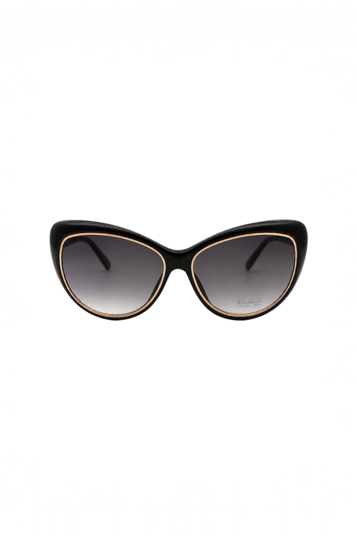 Black Cat Eye Sunglasses with Gold Trim