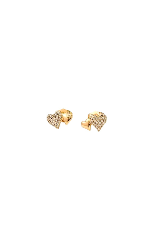 Gold Heart Stud Earrings – 18K Gold Plated Copper