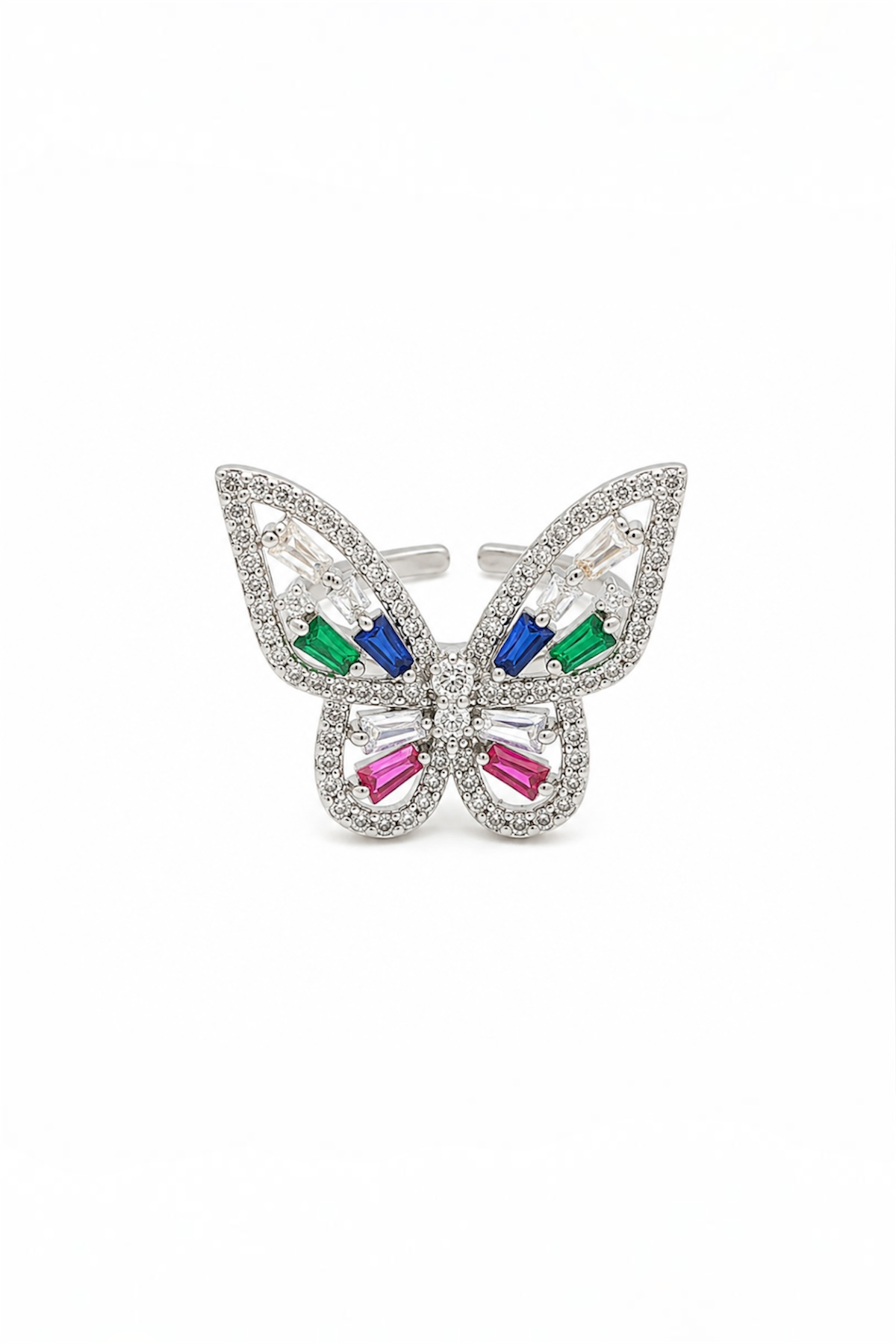 Adjustable Rainbow Butterfly Ring – Surgical Stainless Steel