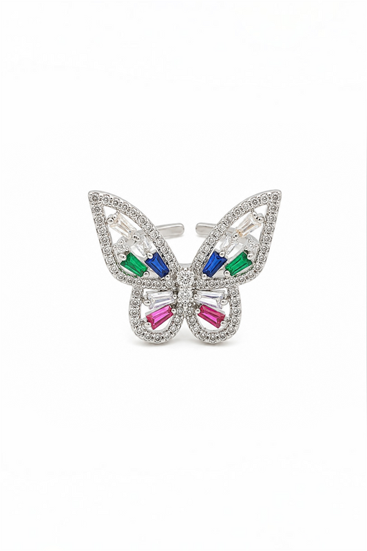 Adjustable Rainbow Butterfly Ring – Surgical Stainless Steel