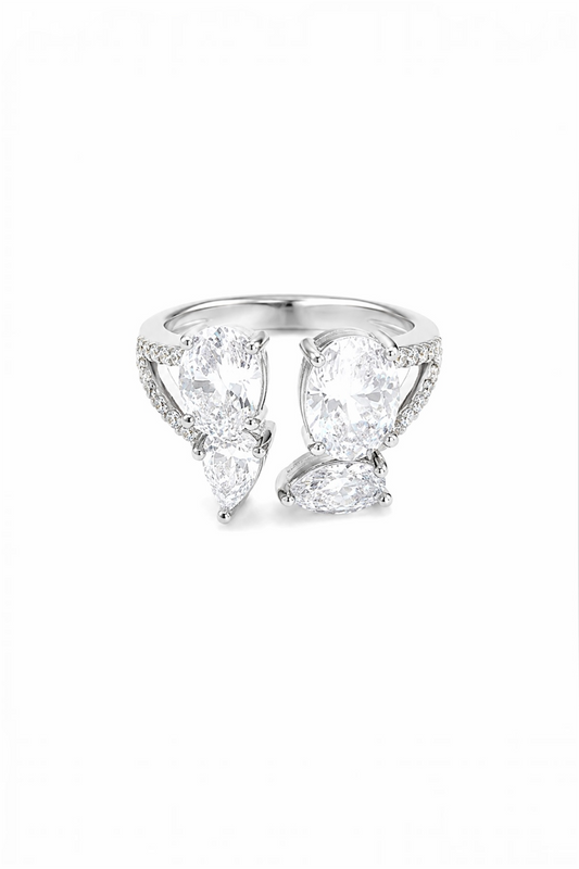 Adjustable Crystal Statement Ring – Surgical Stainless Steel
