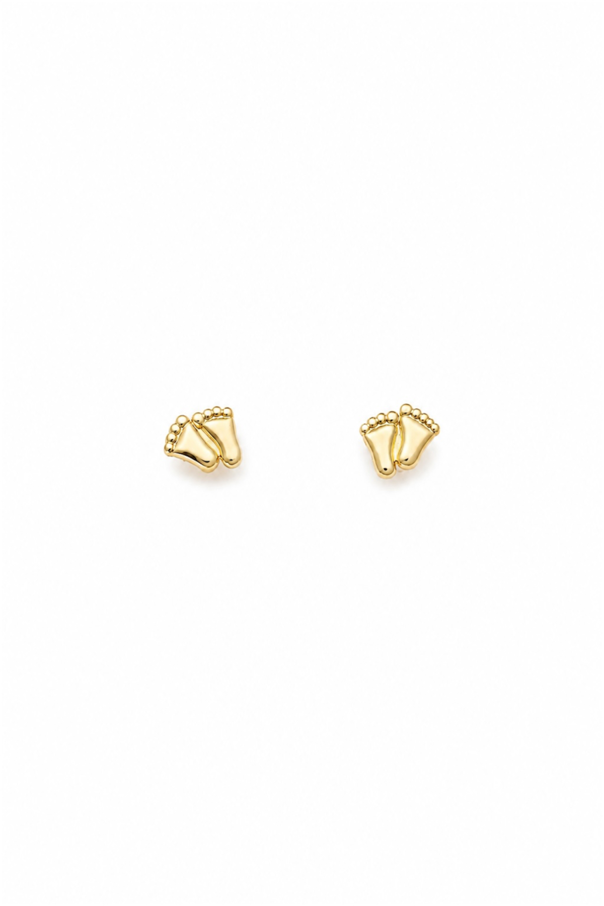 Tiny Baby Feet Stud Earrings – 14K Gold Plated