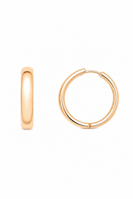 18K Gold Plated Hoop Earrings – 20 mm