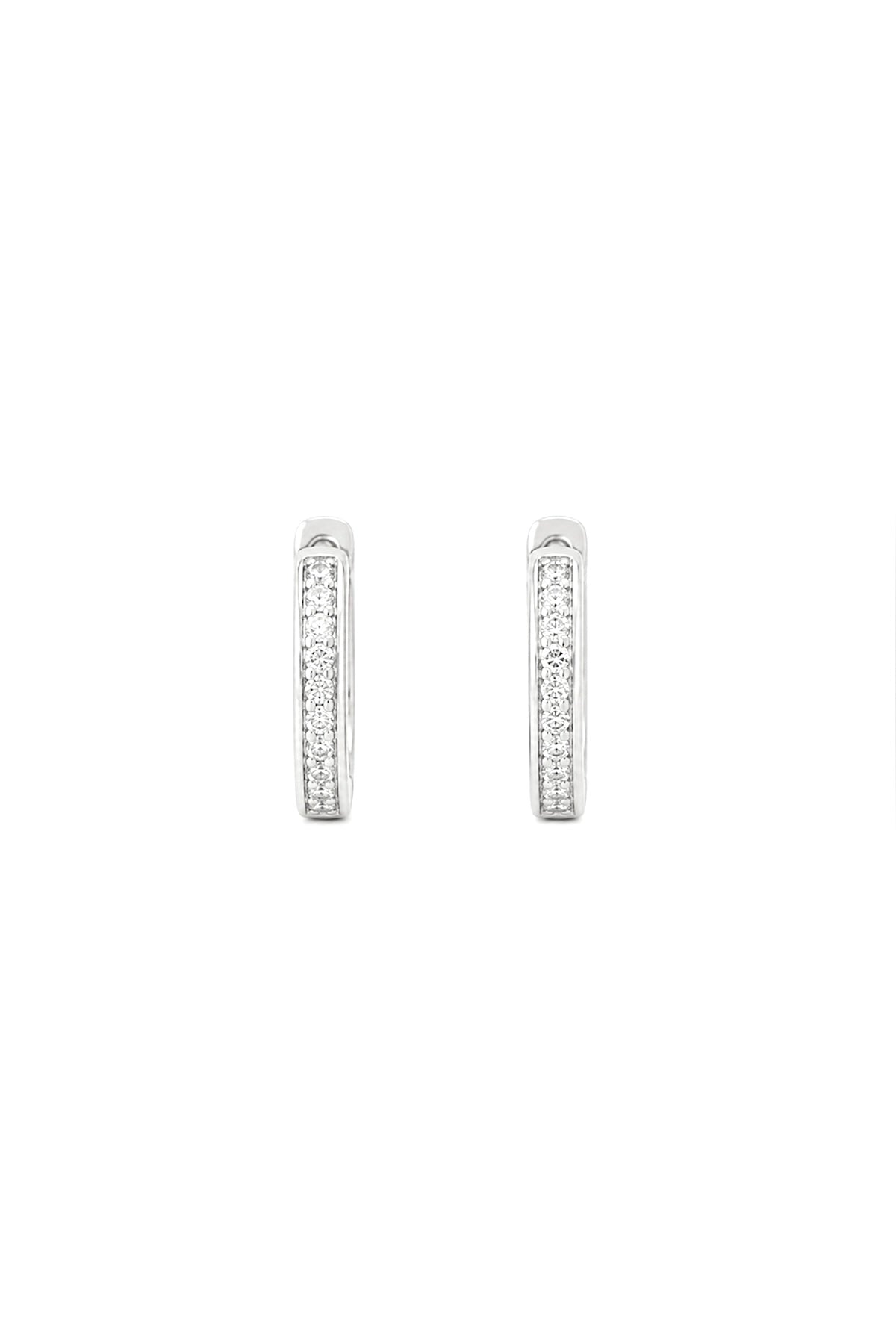 Silver Crystal Hoop Earrings – Silver Plated Copper