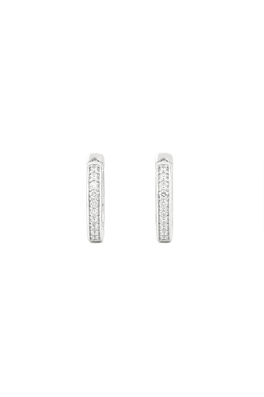 Silver Crystal Hoop Earrings – Silver Plated Copper