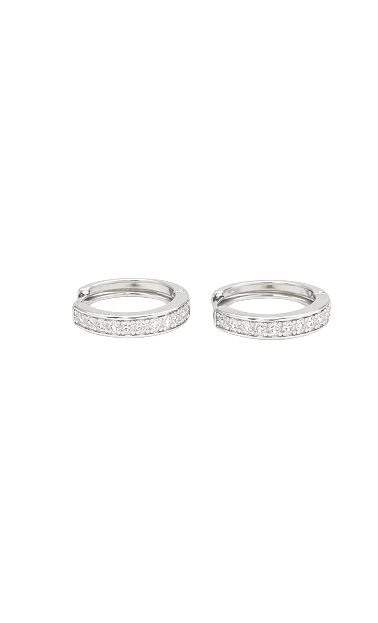 Silver Crystal Hoop Earrings – Silver Plated Copper