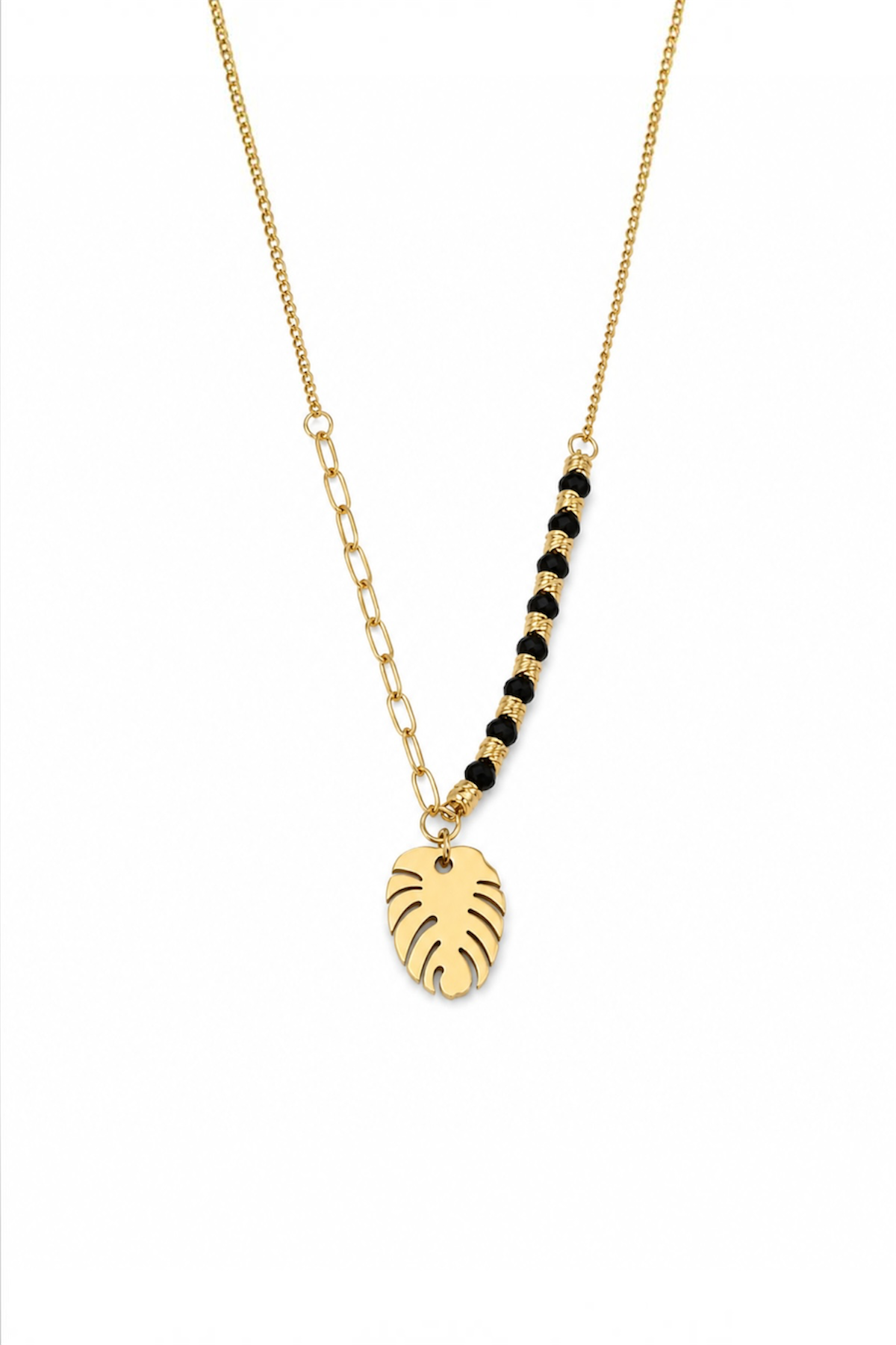 Monstera Leaf Necklace – 14K Gold Plated Surgical Stainless Steel