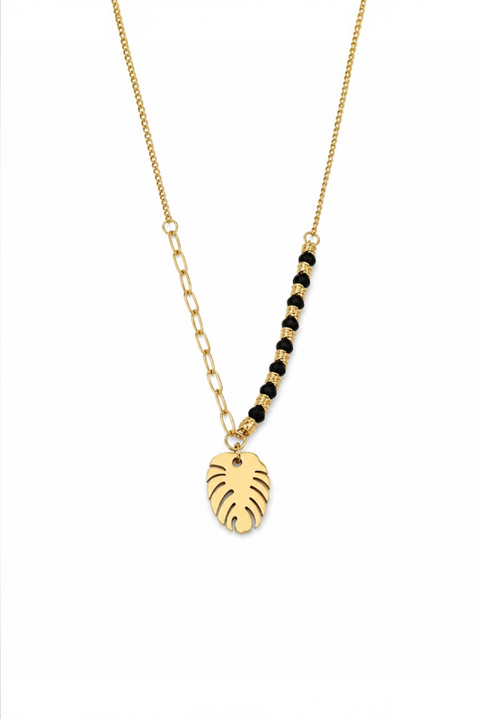 Monstera Leaf Necklace – 14K Gold Plated Surgical Stainless Steel