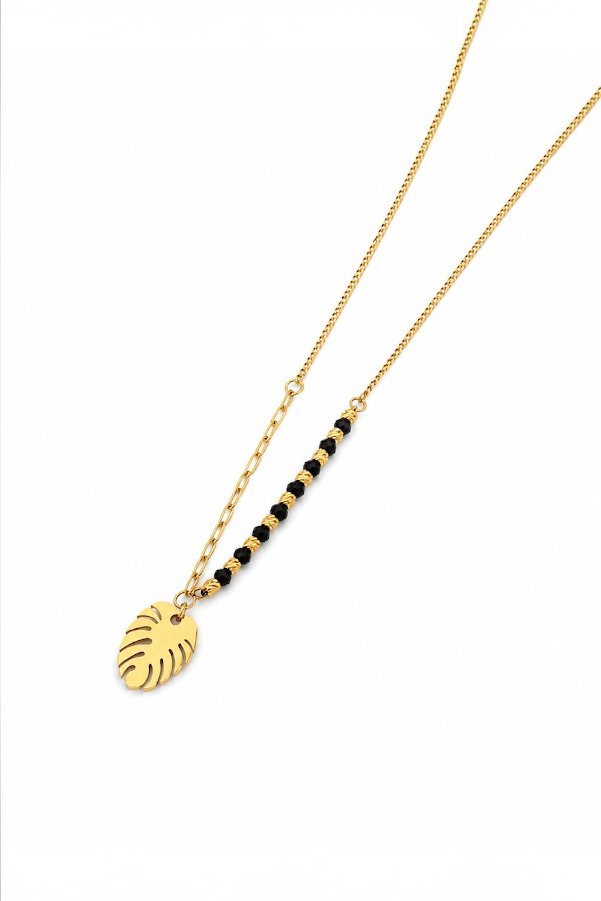 Monstera Leaf Necklace – 14K Gold Plated Surgical Stainless Steel