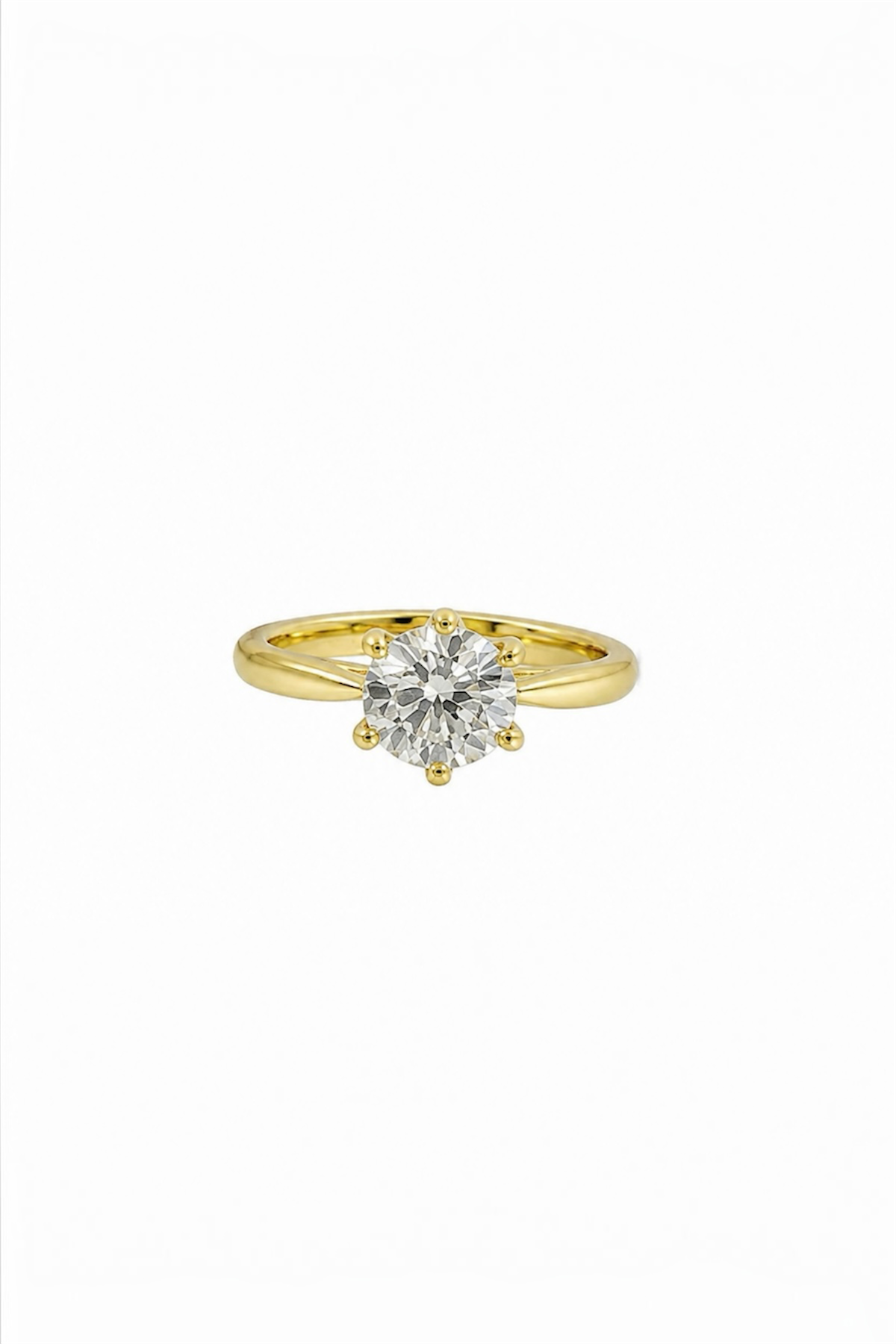 Solitaire Ring with Cubic Zirconia 14K Gold Plated- Copper