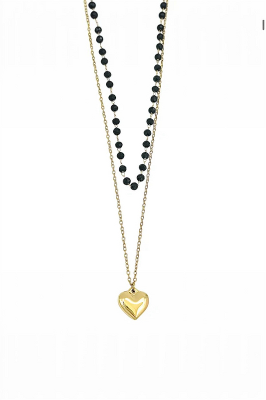 Golden Layered Charm Necklace – 14K Gold Plated Surgical Steel