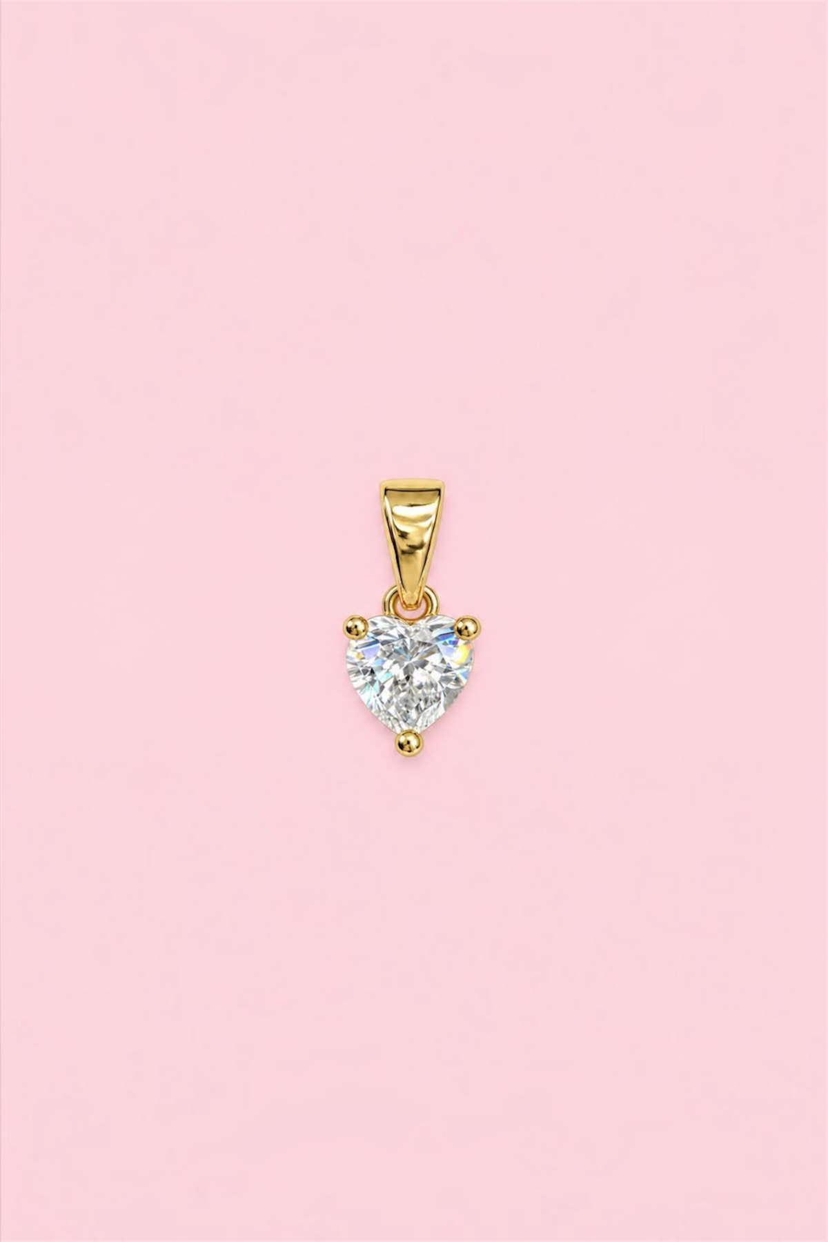 14K Gold-Plated Hypoallergenic Copper Heart Pendant