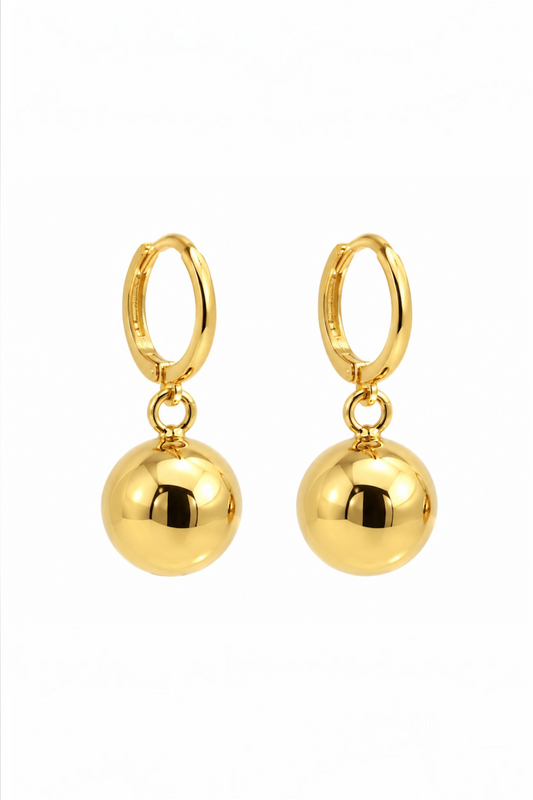 Gold Ball Drop Earrings – 14K Gold Plated