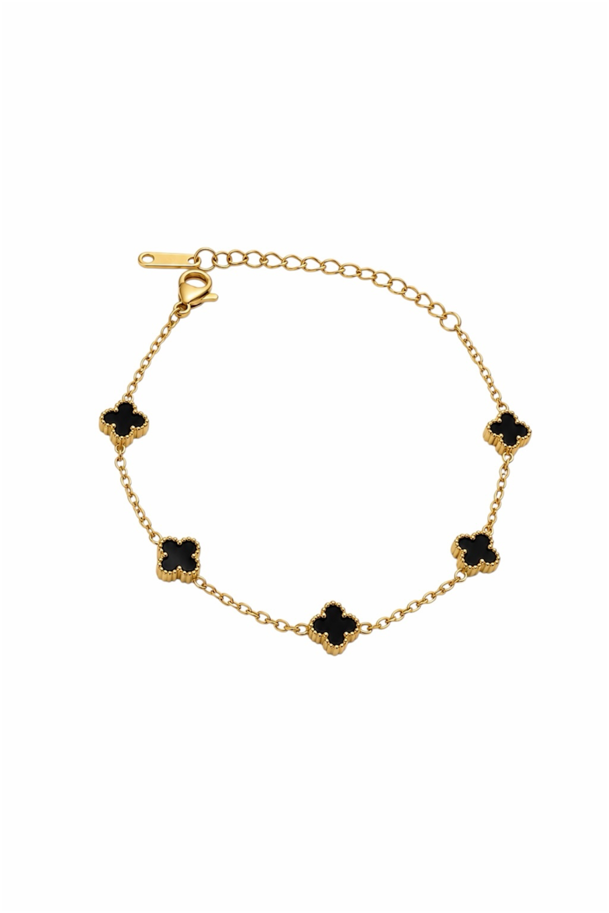 Black Clover Bracelet – 14K Gold Plated Stainless Steel