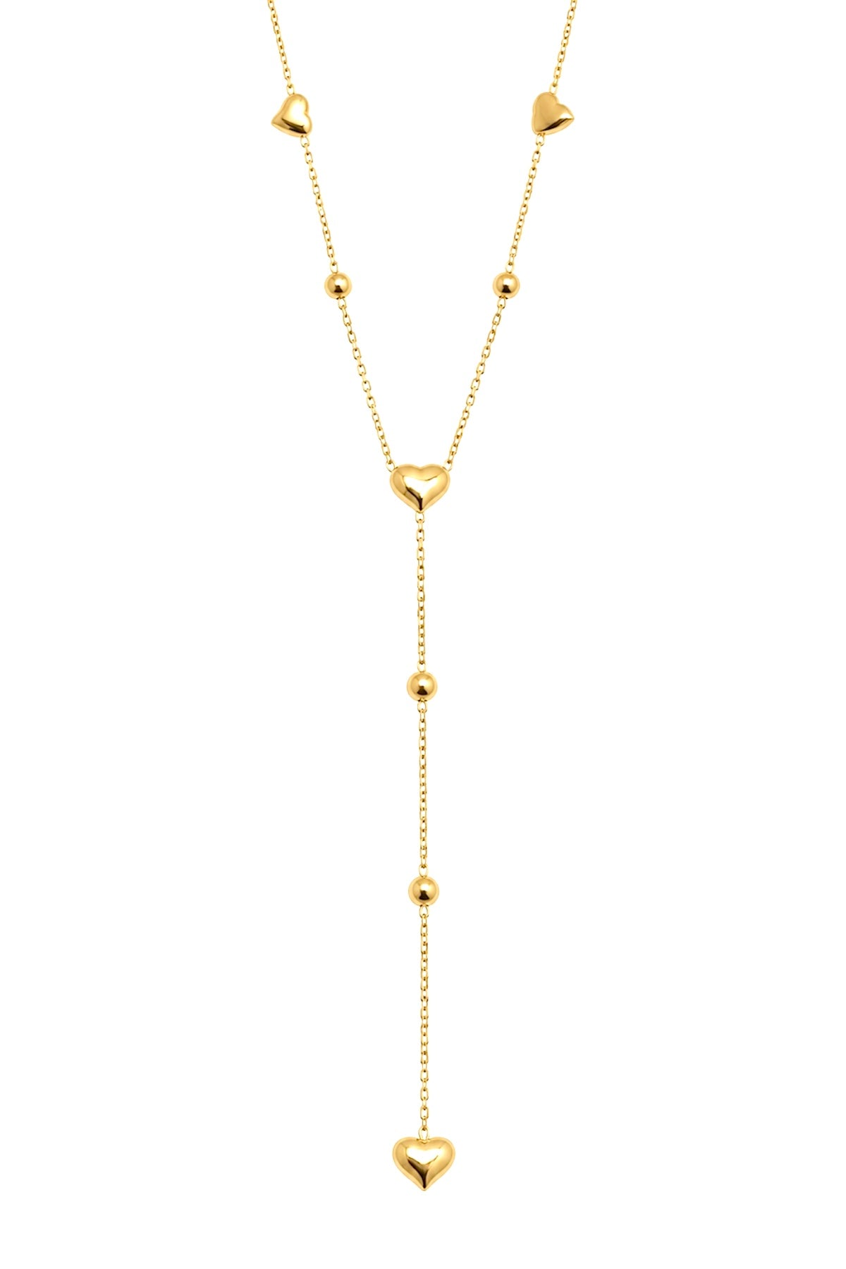 Golden Hearts Necklace – 14K Gold Plated Surgical Steel
