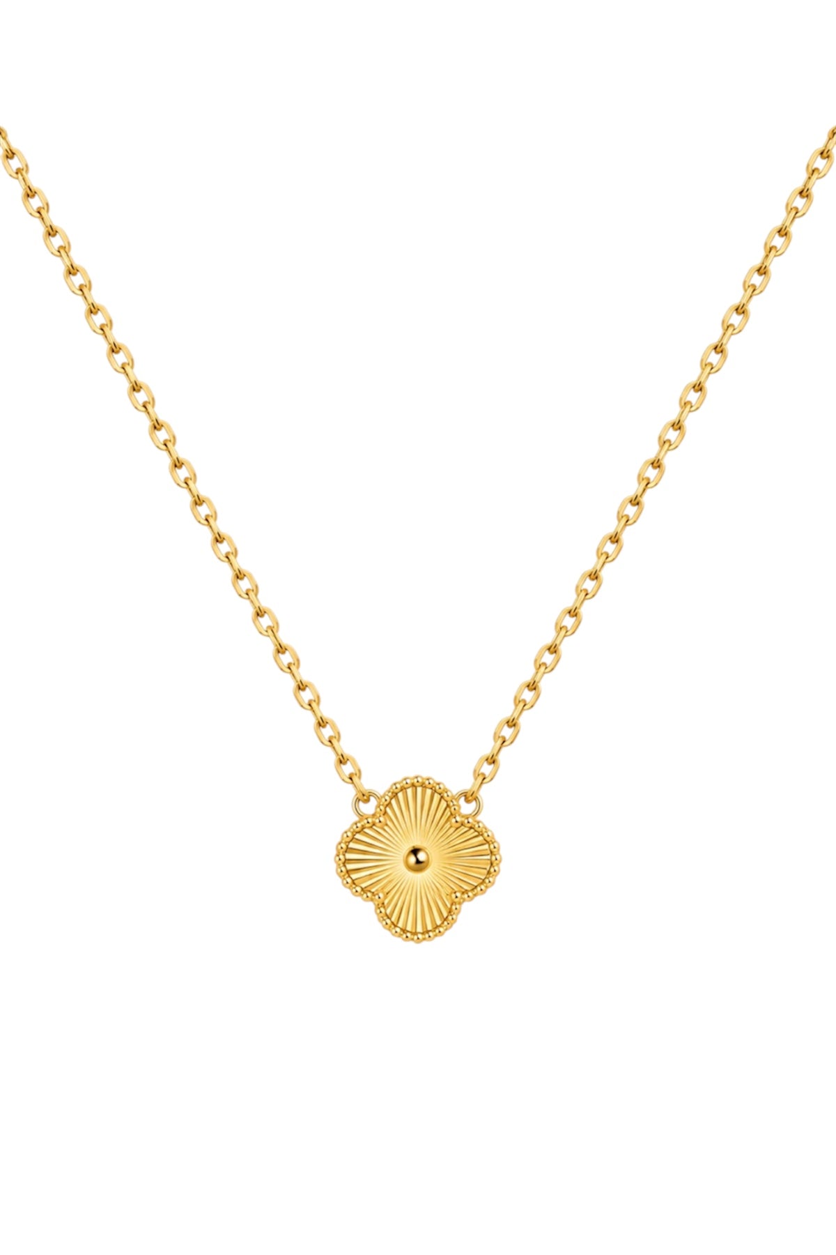 14K Gold Plated Stainless Steel Clover Necklace