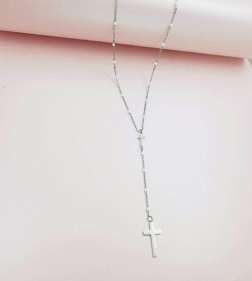Rosary bead chain necklace