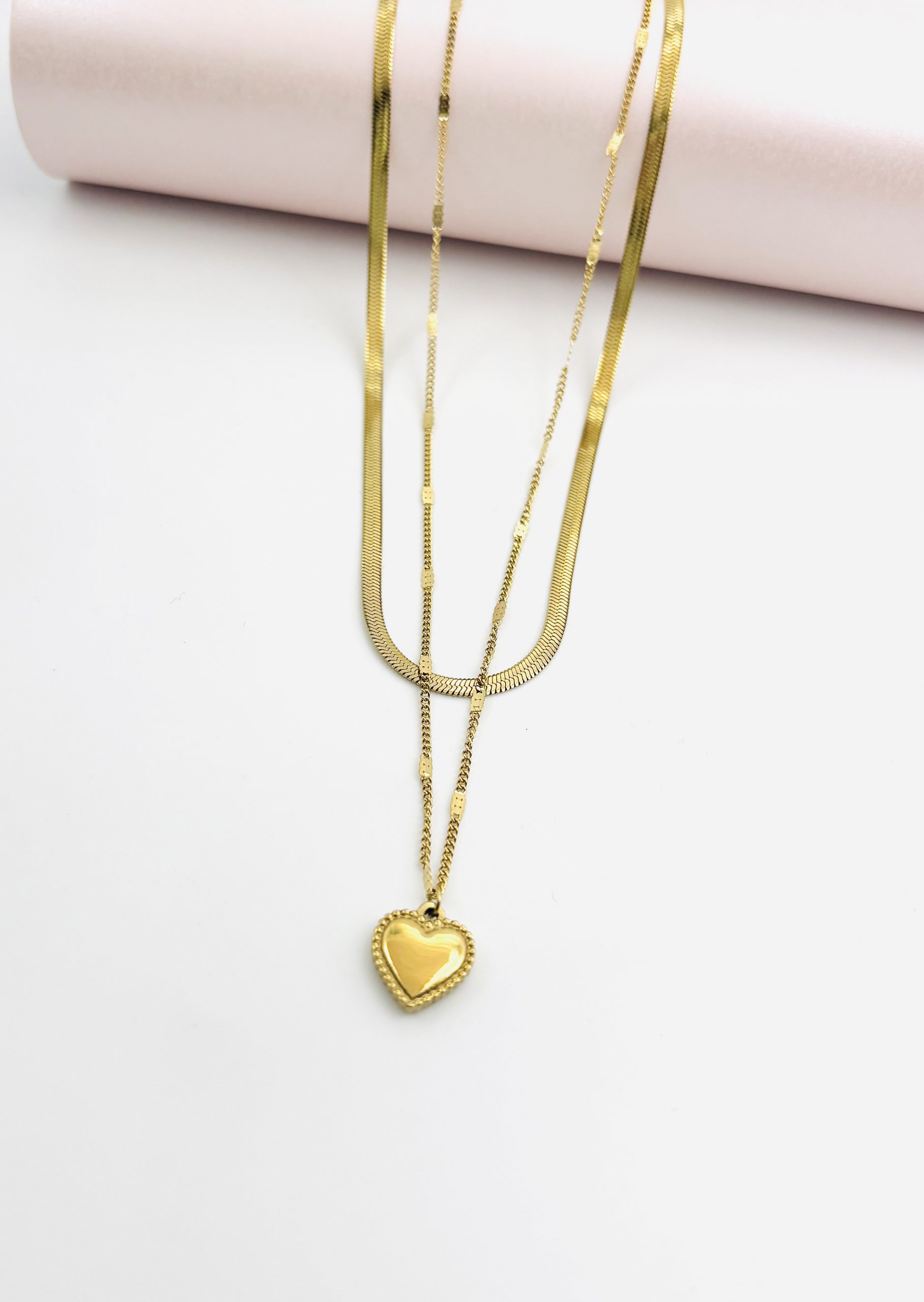 Layered heart necklace